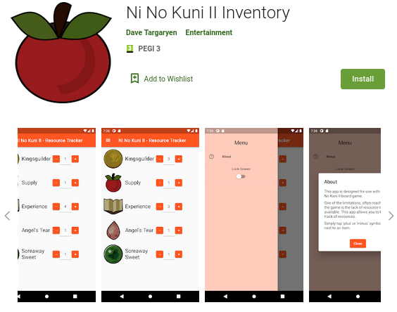 Ni No Kuni II - Inventory Google Play Store